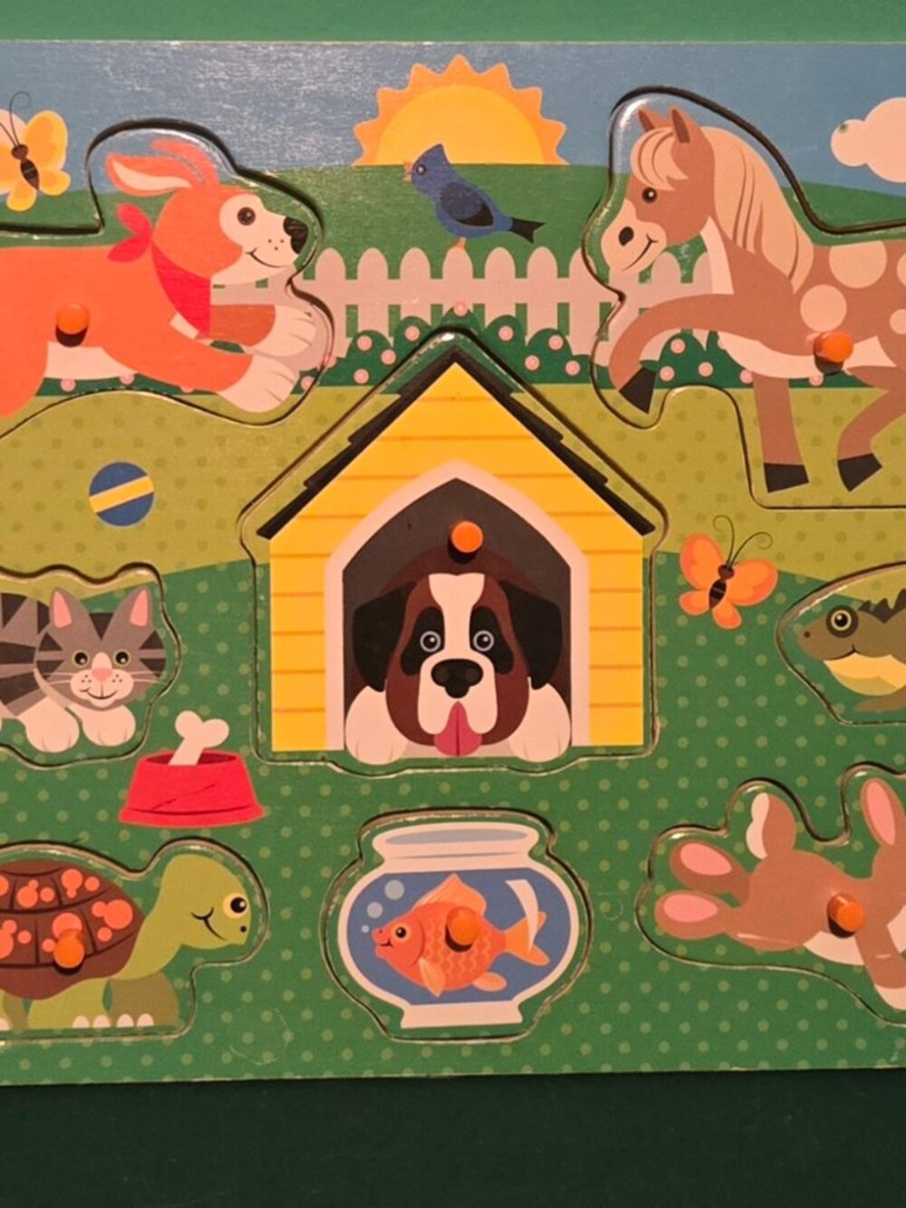 Melissa & Doug Wooden Pets Wooden Peg Puzzle